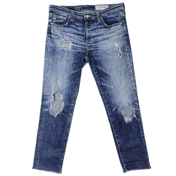 AG Adriano Goldschmeid The‎ Stilt Crop Jeans Distressed Look Size 29 - Picture 1 of 17